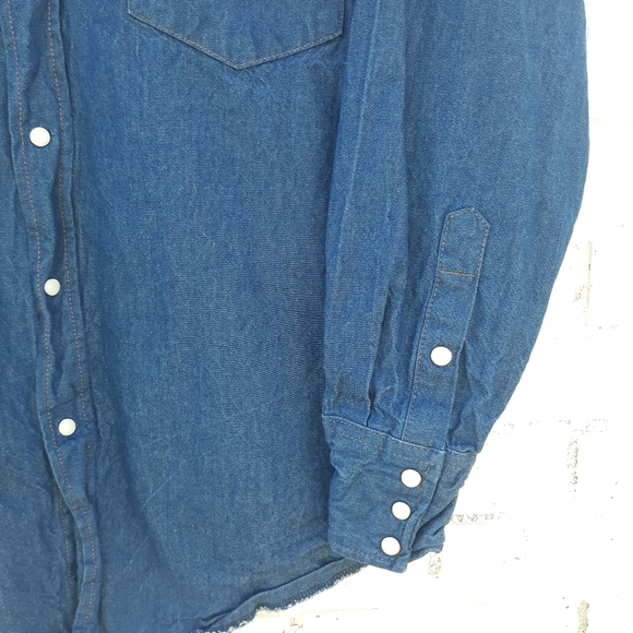 Wrangler Western Pearl Snap Shirt Denim - Picture 4 of 8